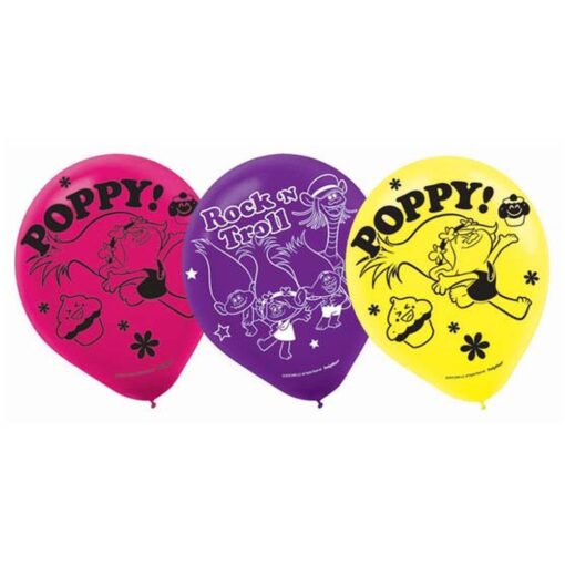 12&Quot; Ltx Trolls Balloons 15Ct