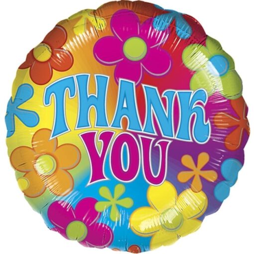 18&Quot; Rnd Retro Thank You Foil Balloon