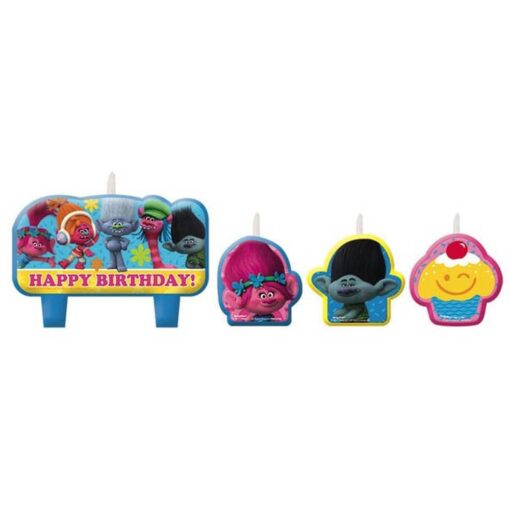 Trolls Birthday Candle Set 4Pcs