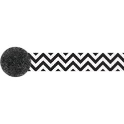 Black White Chevron Crepe Streamer 81FT