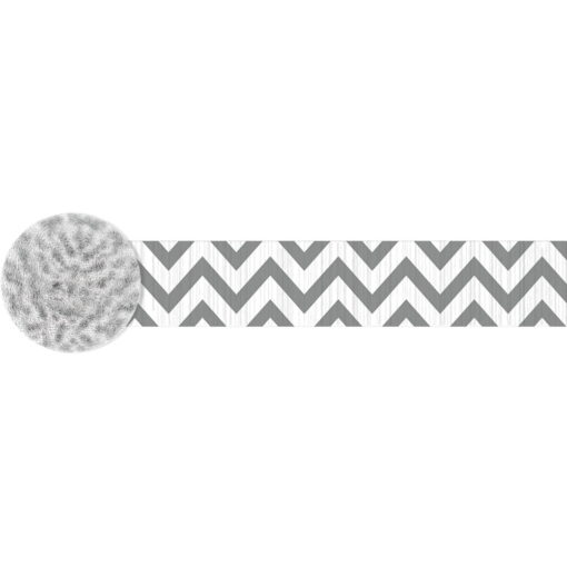 Silver Chevron Crepe Streamer 81Ft