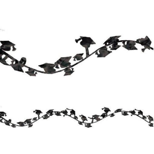 Black Grad Cap Wire Garland