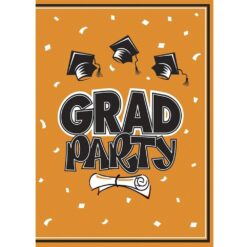 Orange Grad Invitations 10CT