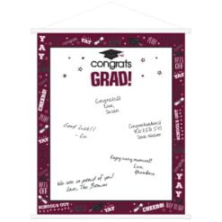 Burgundy Grad Sign-In Scroll 23"x18"