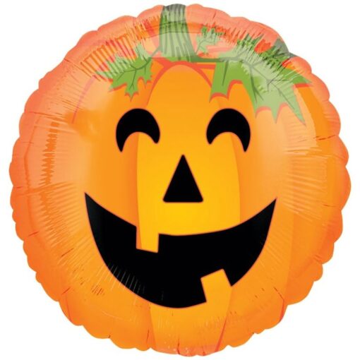 18&Quot; Rnd Smiley Pumpkin Foil Balloon
