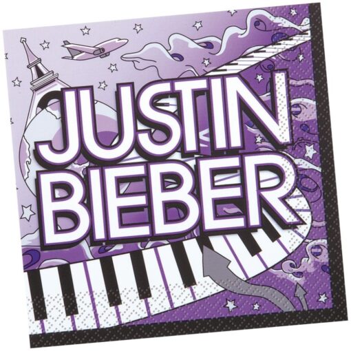 Justin Bieber Napkins Beverage 16Ct