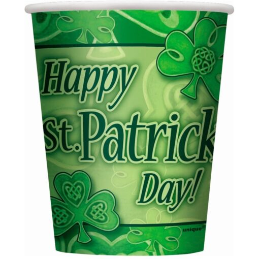 St Pats Clover Cups 9Oz 8Ct