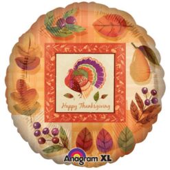 18" RND Watercolor Turkey Foil Balloon