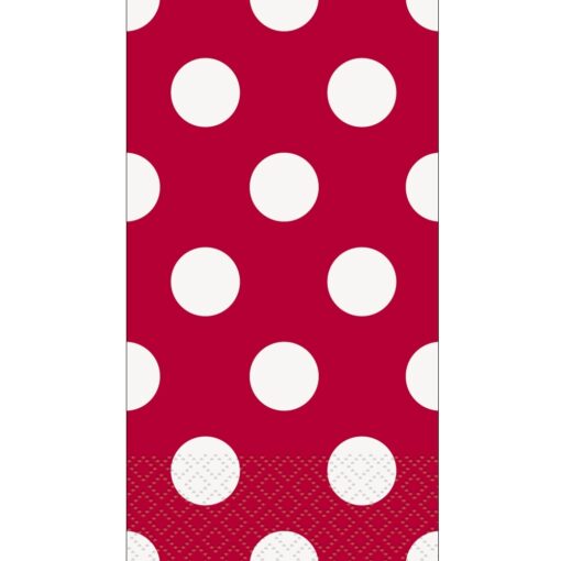 Ruby Red Dot Napkins Guest/Dinner 16Ct