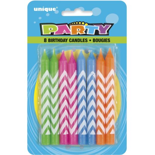 Chevron Birthday Candles Astd 8Ct