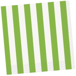 Lime Green Stripe Napkins Beverage 16CT