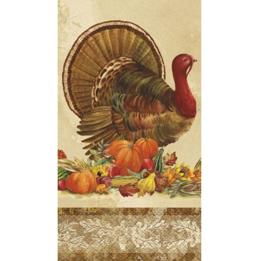 Rustic Turkey Napkin, Dinner 1/8Fld 16Ct