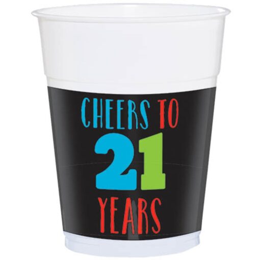 21St Birthday Plastic Cups 16Oz 25Ct