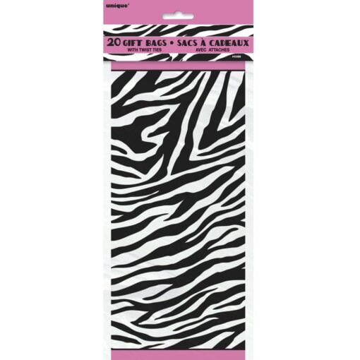 Zebra Passion Cello Bags 20Ct