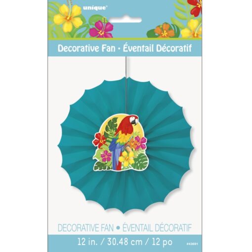 Tropical Island Luau Decorative Fan 12&Quot;