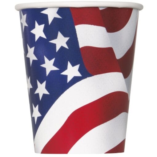 Usa Flag Cup Hot/Cold 9Oz 8Ct