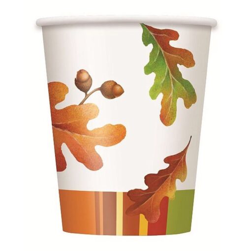 Acorn Stripe Cups Hot/Cold 9Oz 8Ct