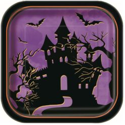 Haunted House Plate SQR 7" 10CT