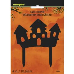 Haunted House Plastic Cake Topper 4"