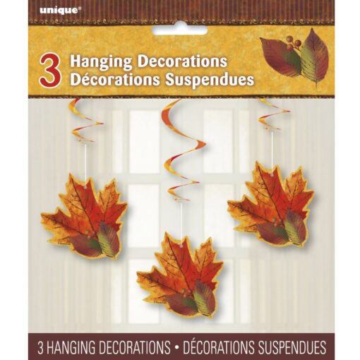 Fall Beauty Hanging Leaf Decor 26&Quot; 3Ct