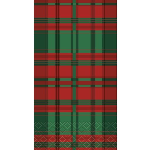 Poinsettia Plaid Napkins Dinner 16Ct