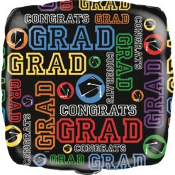 18" SQR Grad Party Foil Balloon