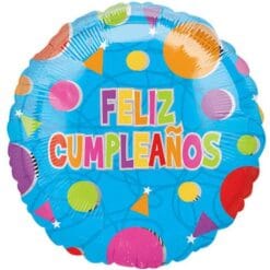 18" RND Feliz Cumpleanos Confetti Foil
