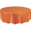Orange Tablecover Plastic Round 84