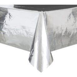 Silver Foil Tablecover Plastic 54x108