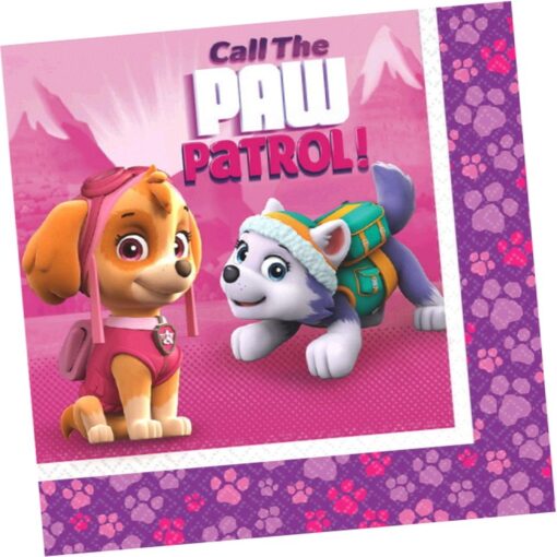 Paw Patrol Girls Napkins Lunch 16Ct