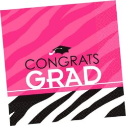 Zebra Party Grad Napkins Lunch 16CT