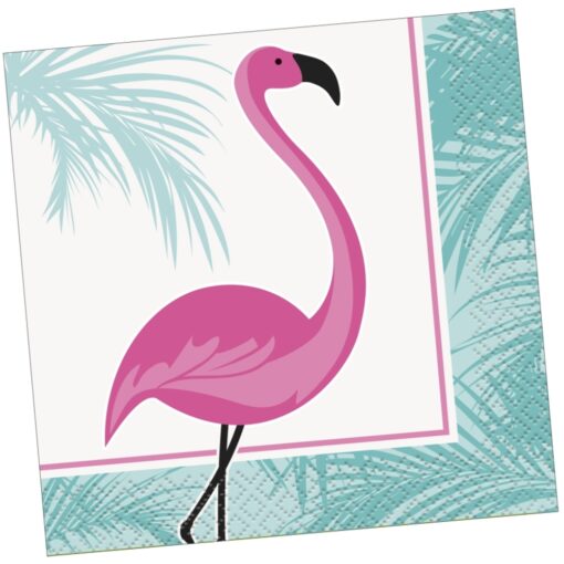 Pink Flamingo Napkins Beverage 16Ct