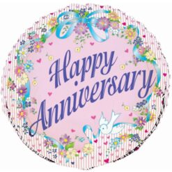 18" RND Happy Anniversary Foil BLN