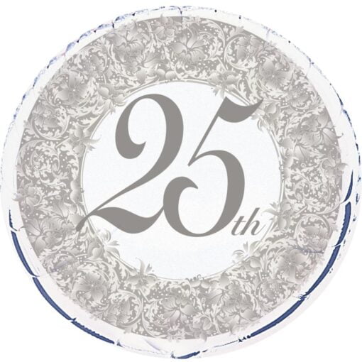 18&Quot; Rnd 25Th Anniversary Foil Bln