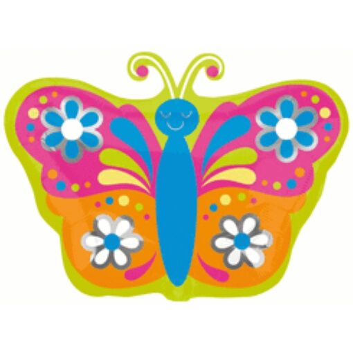 18&Quot; Shp Happy Butterfly Foil Balloon