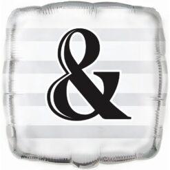 18" SQR "&" Silver Foil Balloon