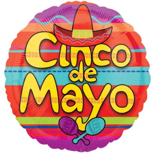 18&Quot; Rnd Cinco De Mayo Foil Balloon