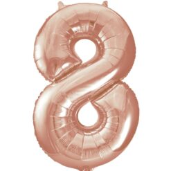 34" SHP Rose Gold #8 Foil Balloon