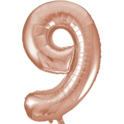 34" SHP Rose Gold #9 Foil Balloon