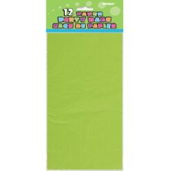 Paper Party Bags Lime Green 12CT