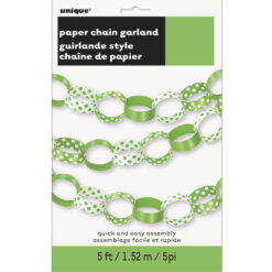 Lime Green Dots Paper Chain 5FT