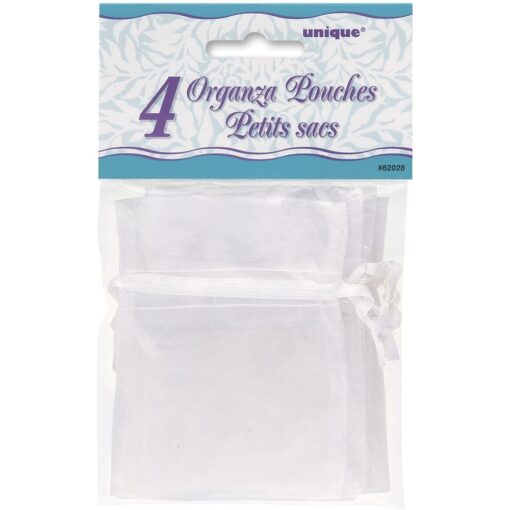 Organza Pouches White 3&Quot;X4&Quot; 4Ct