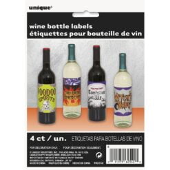 Wine Bottle Labels For Halloween 4CT