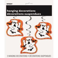 Hanging Scared Ghost w/Bats 32"L 3CT