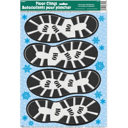 Santa Shoe Print Floor Cling Sheet