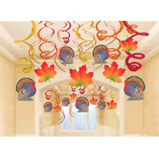 Thanksgiving Swirl Decoration Pack 30Pc