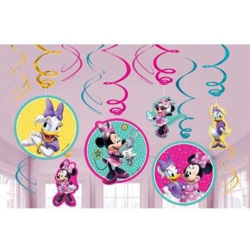 Minnie Mouse Hanging Swirl Decor 12Pcs