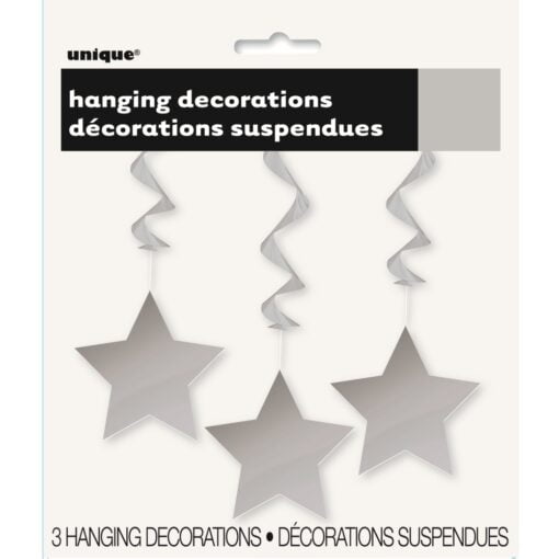 Silver Star Hanging Swirls 26&Quot; 3Ct