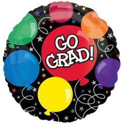 18" RND Go Grad w/Balloons Foil BLN