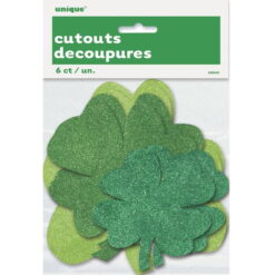 Shamrock Mini Glitter Cutouts Astd